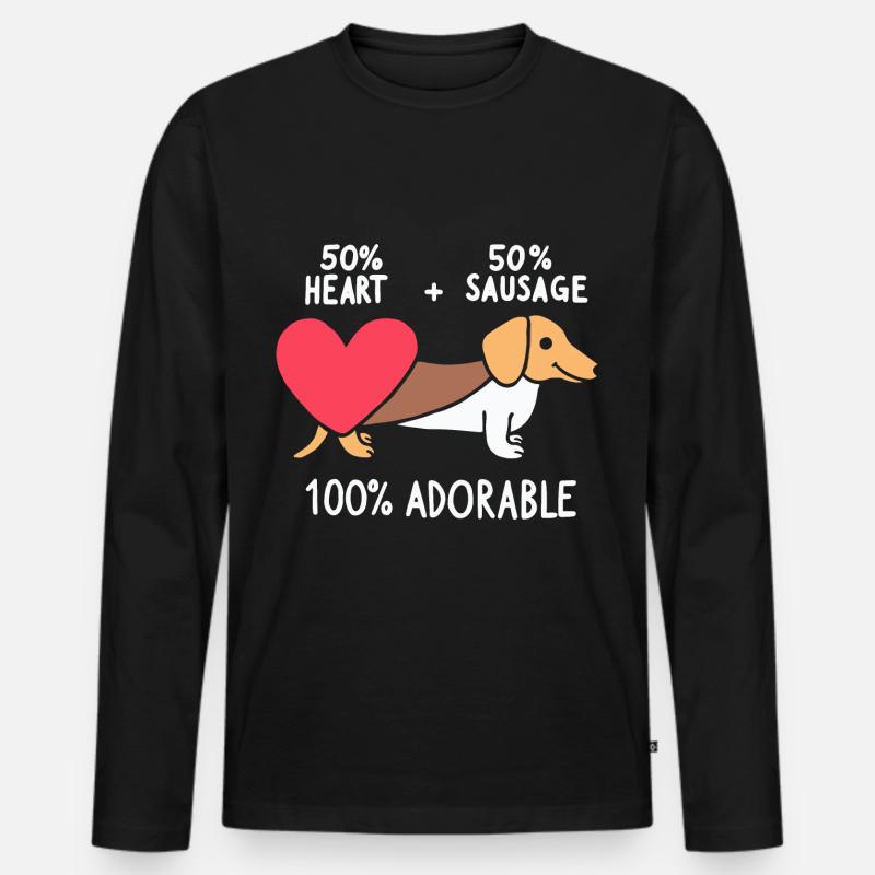 Dackel Liebe - Männer Premium Bio Langarmshirt - Schwarz