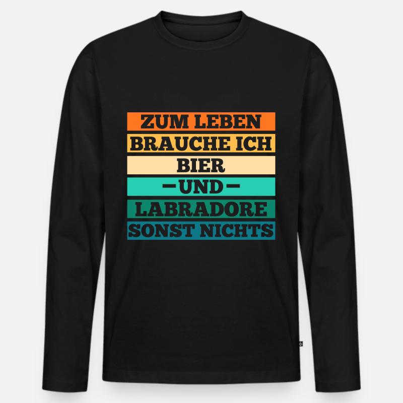 Bier Hund Labrador - Männer Premium Bio Langarmshirt - Schwarz