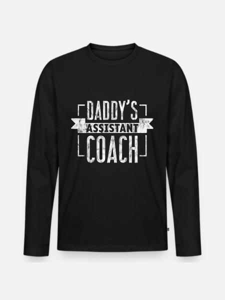 Daddy's Assistant Coach 3 - Männer Premium Bio Langarmshirt - Schwarz
