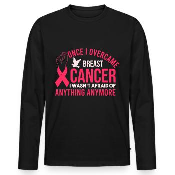 Survivre au cancer du sein - T-shirt manches longues Premium bio Homme - noir - Devant - Nico (187cm)