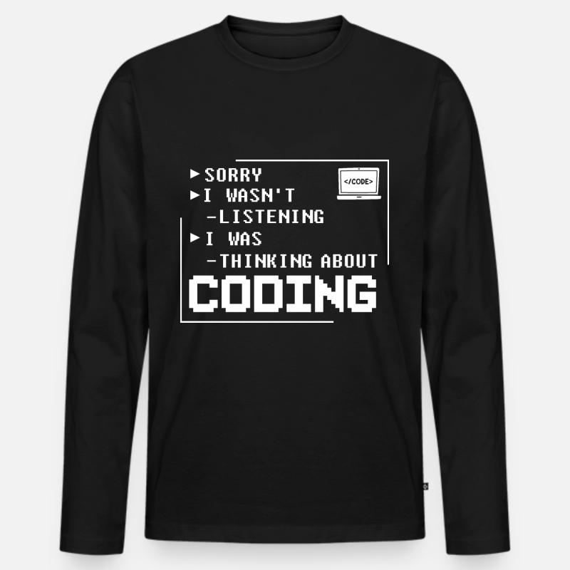 Programmer Programming Computer Developer Pc - Men's Premium Organic Long Sleeve Shirt - black