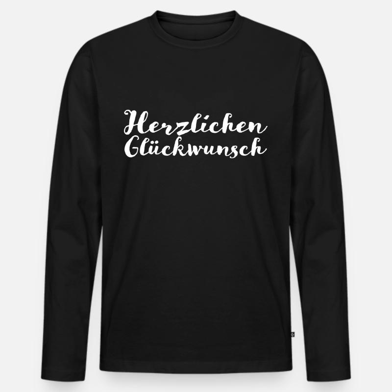 Herzlichen Glückwunsch - Männer Premium Bio Langarmshirt - Schwarz