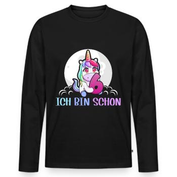 Ich bin schon 6 Geburstag - Männer Premium Bio Langarmshirt - Schwarz - Vorne - Nico (187cm)
