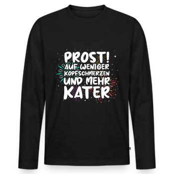 Neujahr Feuerwerk Silvester - Männer Premium Bio Langarmshirt - Schwarz - Vorne - Nico (187cm)