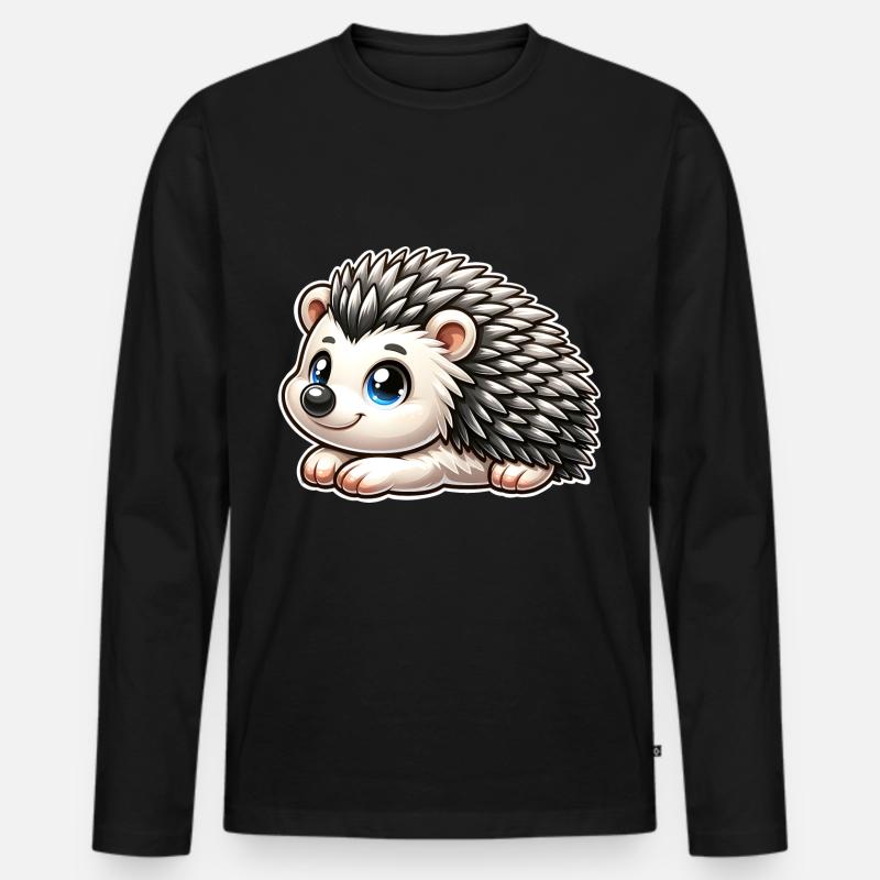 Igel - Männer Premium Bio Langarmshirt - Schwarz