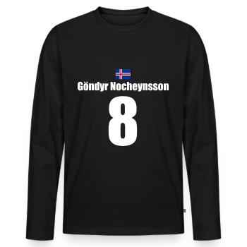 Lustiges Team Junggesellenabschied Nummer 8 - Männer Premium Bio Langarmshirt - Schwarz - Vorne - Nico (187cm)