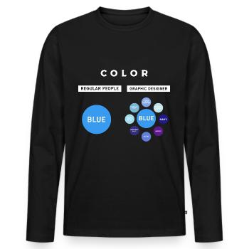 Graphiste designer graphique designer artiste - T-shirt manches longues Premium bio Homme - noir - Devant - Nico (187cm)