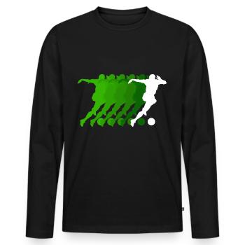 Football Striker Jersey Football Player - Men's Premium Organic Long Sleeve Shirt - black - Front - Nico (187cm)