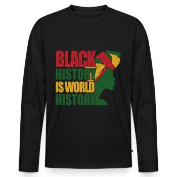 Black History Month Black History - Men's Premium Organic Long Sleeve Shirt - black - Front - Nico (187cm)