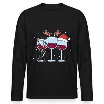 Glühwein Weihnachten Weihnachtsmarkt - Männer Premium Bio Langarmshirt - Schwarz - Vorne - Nico (187cm)