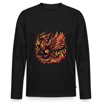 Phénix - T-shirt manches longues Premium bio Homme - noir - Devant - Nico (187cm)