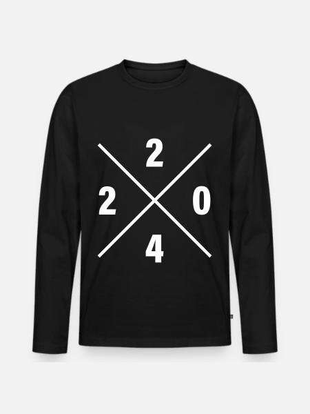 2024 Year Number - Men's Premium Organic Long Sleeve Shirt - black