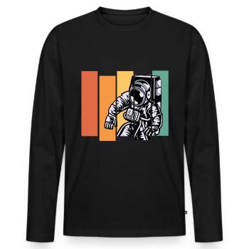 Astronaut Raumfahrt - Männer Premium Bio Langarmshirt - Schwarz - Vorne - Nico (187cm)