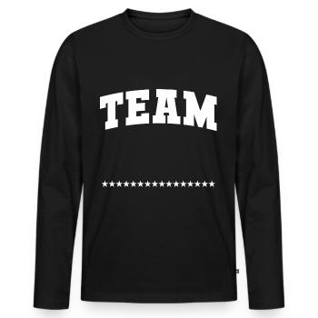 team - Men's Premium Organic Long Sleeve Shirt - black - Front - Nico (187cm)