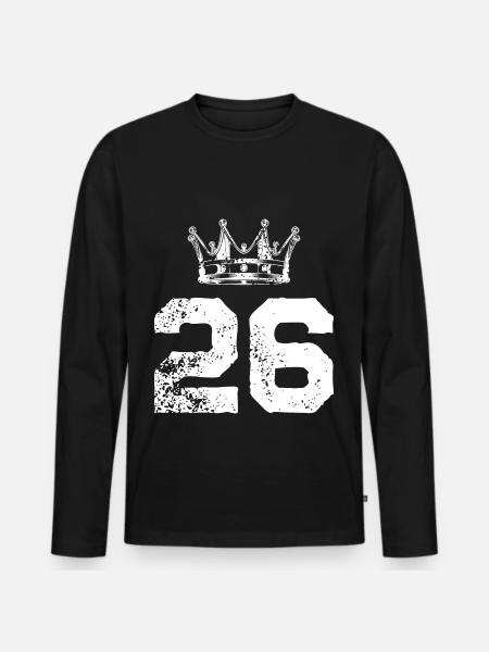 26 Number crown - Men's Premium Organic Long Sleeve Shirt - black