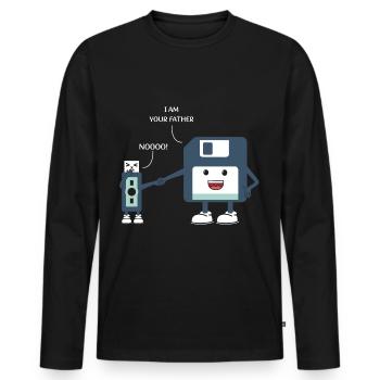 Best Papa Daddy Daddy Grandpa Father's Day T-Shirt - Men's Premium Organic Long Sleeve Shirt - black - Front - Nico (187cm)