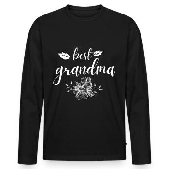 Grandma. Grandma gift - Men's Premium Organic Long Sleeve Shirt - black - Front - Nico (187cm)