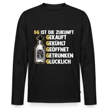 5G ist die Zukunft Tequila - Männer Premium Bio Langarmshirt - Schwarz - Vorne - Nico (187cm)
