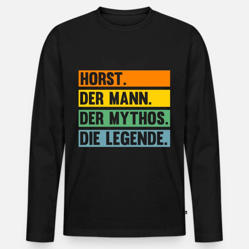 Horst - Männer Premium Bio Langarmshirt - Schwarz