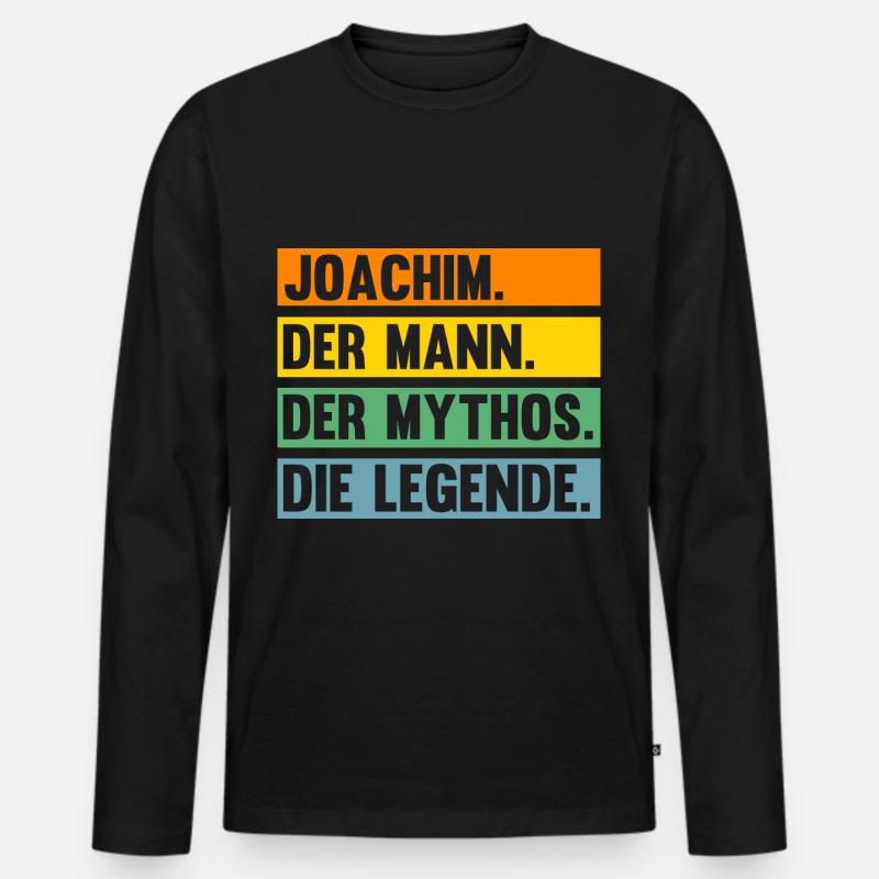 Joachim - Männer Premium Bio Langarmshirt - Schwarz