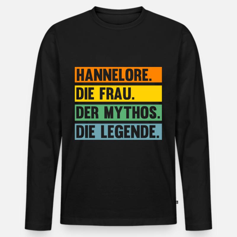 Hannelore - Männer Premium Bio Langarmshirt - Schwarz
