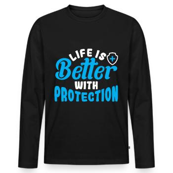 Agent d’assurance marchand d’assurance - T-shirt manches longues Premium bio Homme - noir - Devant - Nico (187cm)