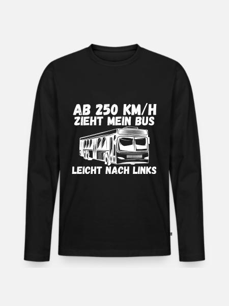 Bus Busfahrer - Männer Premium Bio Langarmshirt - Schwarz