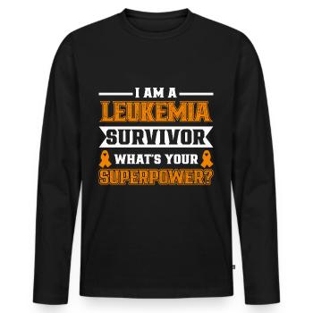 Leukemia Awareness Month Leukemia Survivor - Men's Premium Organic Long Sleeve Shirt - black - Front - Nico (187cm)