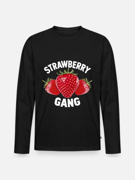 Strawberry Gang - Team Strawberry Picker - Men's Premium Organic Long Sleeve Shirt - black