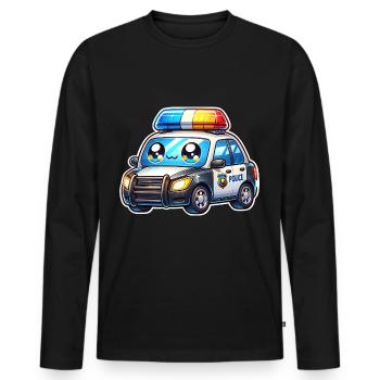 Polizei - Männer Premium Bio Langarmshirt - Schwarz - Vorne - Nico (187cm)