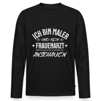 Painter Humor - Saying for Craftsmen - Men's Premium Organic Long Sleeve Shirt - black - Front - Nico (187cm)