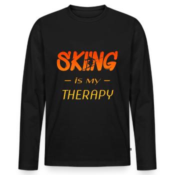 ski - skiing - Männer Premium Bio Langarmshirt - Schwarz - Vorne - Nico (187cm)