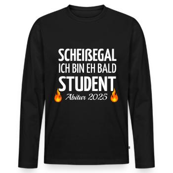 I don't give a damn I'll be a student soon anyway - Abitur 2025 - Men's Premium Organic Long Sleeve Shirt - black - Front - Nico (187cm)