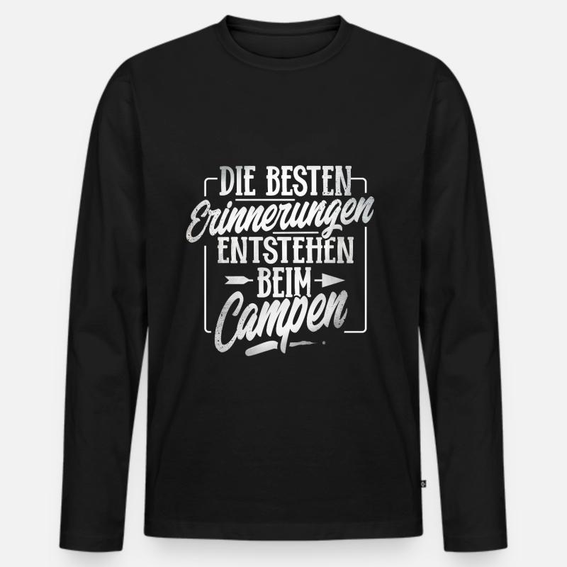 Camping - Männer Premium Bio Langarmshirt - Schwarz