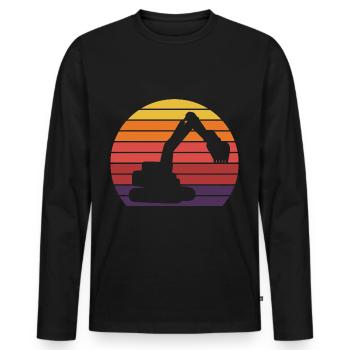 Bagger - Männer Premium Bio Langarmshirt - Schwarz - Vorne - Nico (187cm)