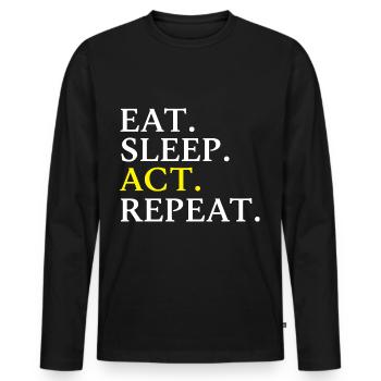 Acteurs Acteurs Acteurs - T-shirt manches longues Premium bio Homme - noir - Devant - Nico (187cm)
