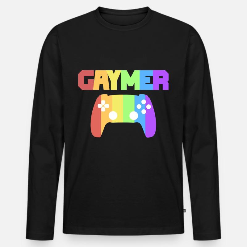 Gaymer - Männer Premium Bio Langarmshirt - Schwarz