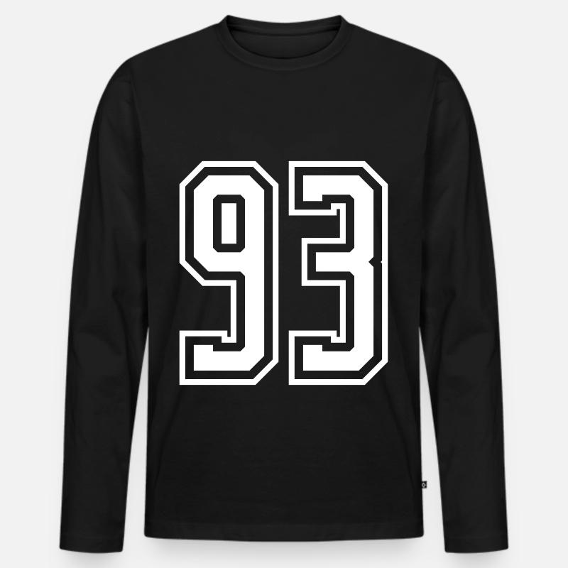 93 Zahl nummer - Männer Premium Bio Langarmshirt - Schwarz