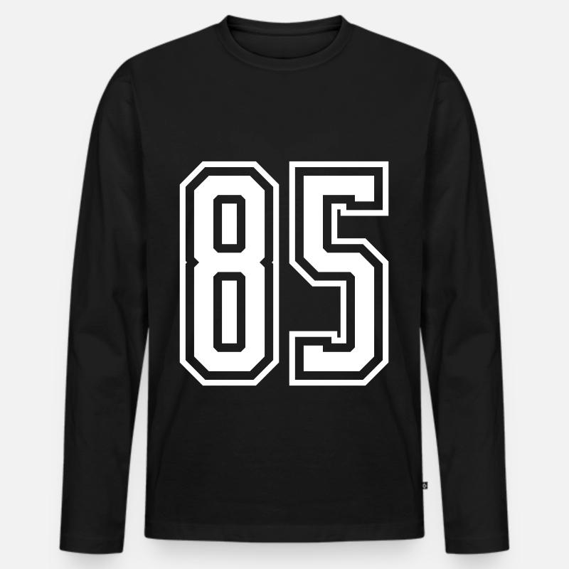 85 Zahl nummer - Männer Premium Bio Langarmshirt - Schwarz