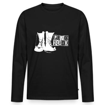 PunkRock - Männer Premium Bio Langarmshirt - Schwarz - Vorne - Nico (187cm)