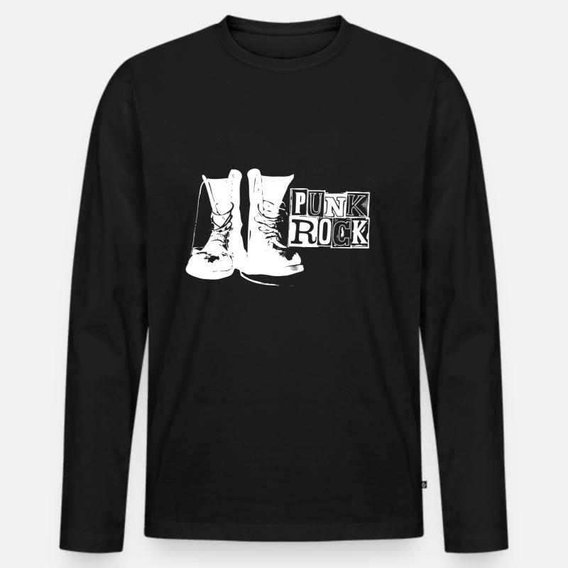 PunkRock - Männer Premium Bio Langarmshirt - Schwarz
