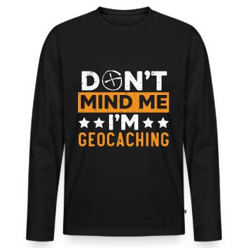 I'm at Geocaching Geocacher Geocache - Men's Premium Organic Long Sleeve Shirt - black - Front - Nico (187cm)