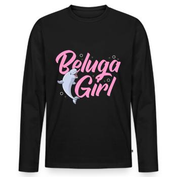 Beluga Whale Beluga Whale Whale Watching Dolphin Dolphin - Men's Premium Organic Long Sleeve Shirt - black - Front - Nico (187cm)