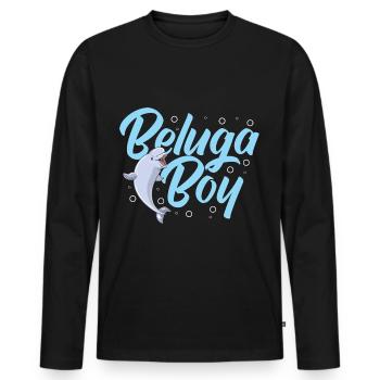 Beluga Whale Beluga Whale Whale Watching Dolphin Dolphin - Men's Premium Organic Long Sleeve Shirt - black - Front - Nico (187cm)