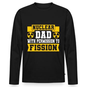 Nuclear Engineer Nuclear Technology Nuclear Energy Dad - Men's Premium Organic Long Sleeve Shirt - black - Front - Nico (187cm)