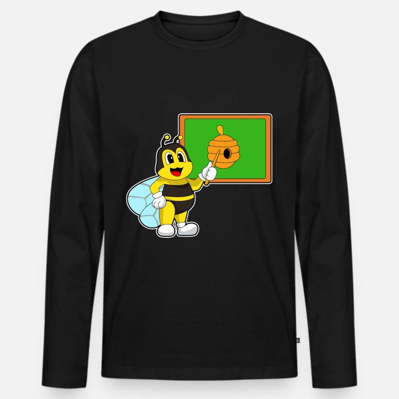 Biene Lehrer Pointer Bienennest - Männer Premium Bio Langarmshirt - Schwarz