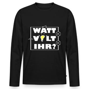Watt Volt Schaltkreis - Männer Premium Bio Langarmshirt - Schwarz - Vorne - Nico (187cm)