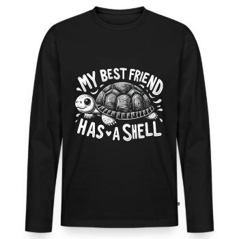 My Best Friend's Got a Tank - Turtles Frie - Men's Premium Organic Long Sleeve Shirt - black - Front - Nico (187cm)