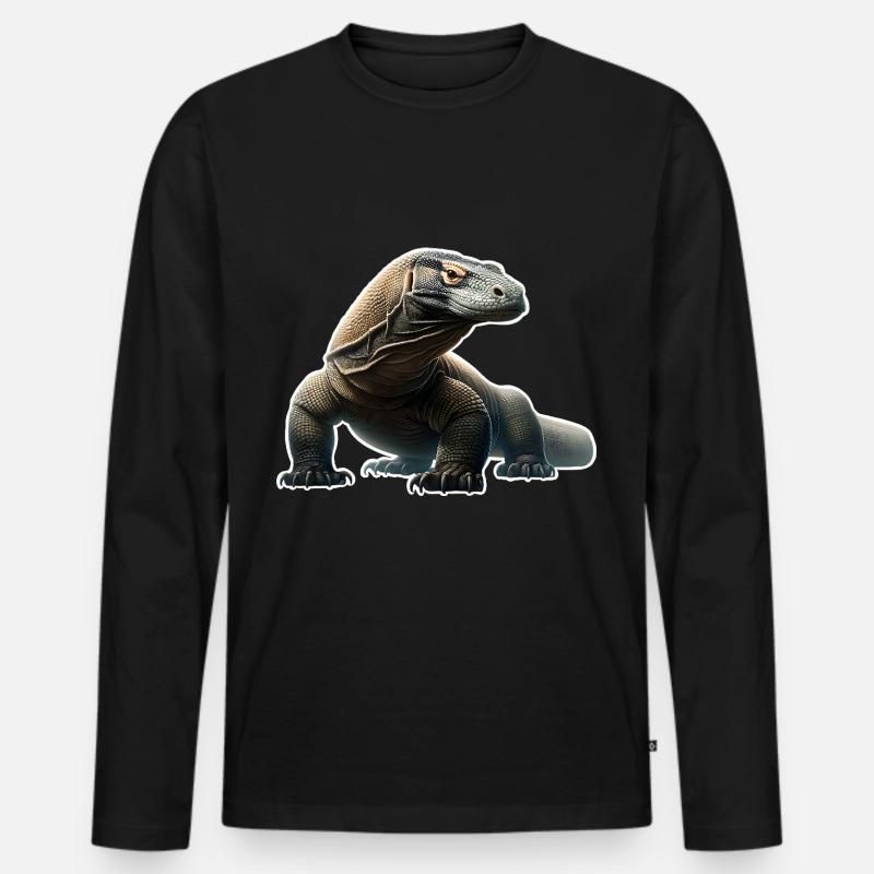 Komodo Dragon - Männer Premium Bio Langarmshirt - Schwarz