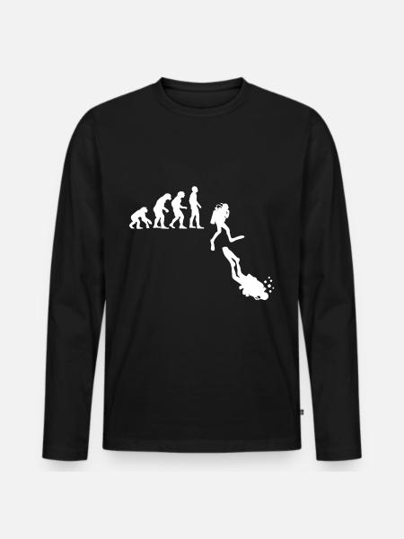 Scuba Diving Evolution - Men's Premium Organic Long Sleeve Shirt - black